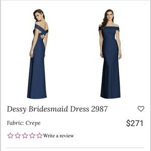 Navy Blue Floor Length Dress